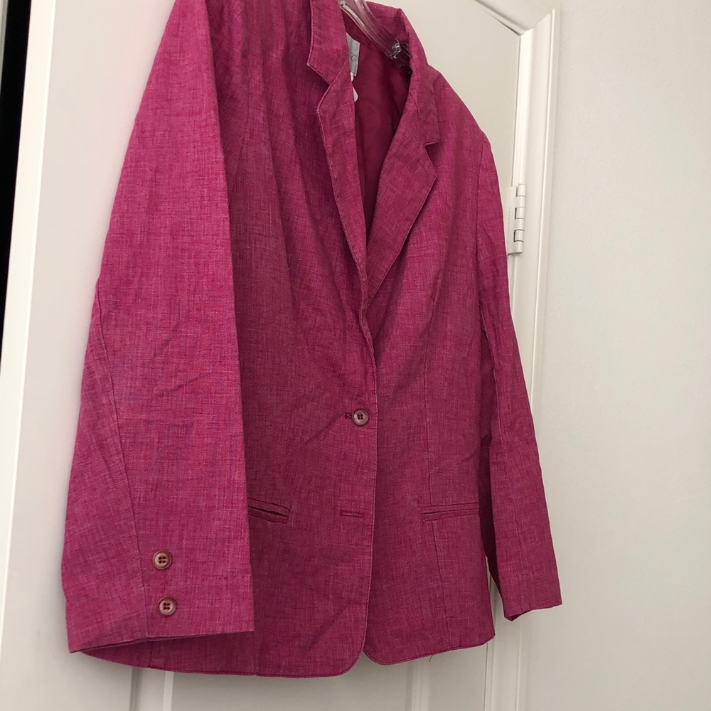 Vintage Women's Fuchsia Blazer Jacket - Picture 5 of 8